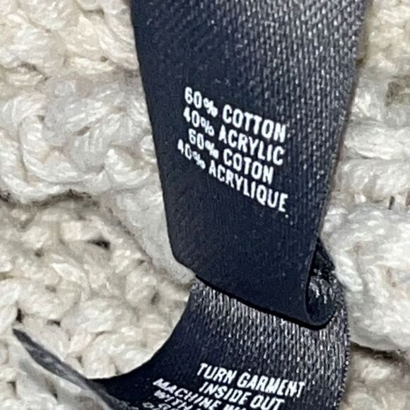 Aerie Womens Chunky Cable Knit Crew Neck Creamy White Pullover Sweater Size M - Picture 9 of 15